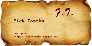 Fick Toszka névjegykártya